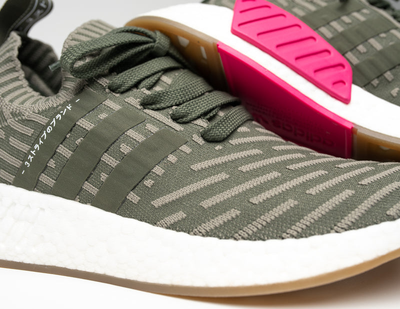 Artifact Bogholder Kriger Adidas NMD R2 Primeknit Green Pink | Women's Shoes